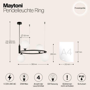 Светильник подвесной Maytoni Ring MOD013PL-04B