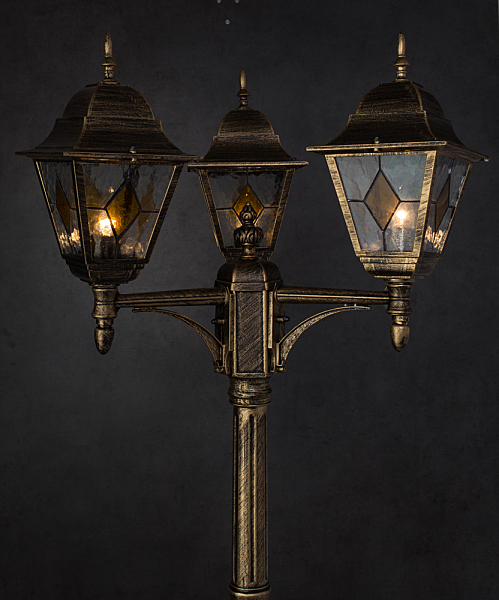 Столб фонарный уличный Arte Lamp BERLIN A1017PA-3BN