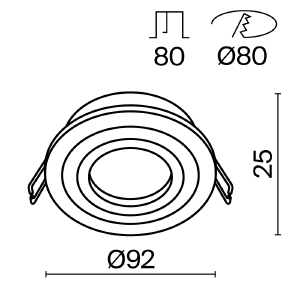 Встраиваемый светильник Maytoni Atom DL023-2-01W