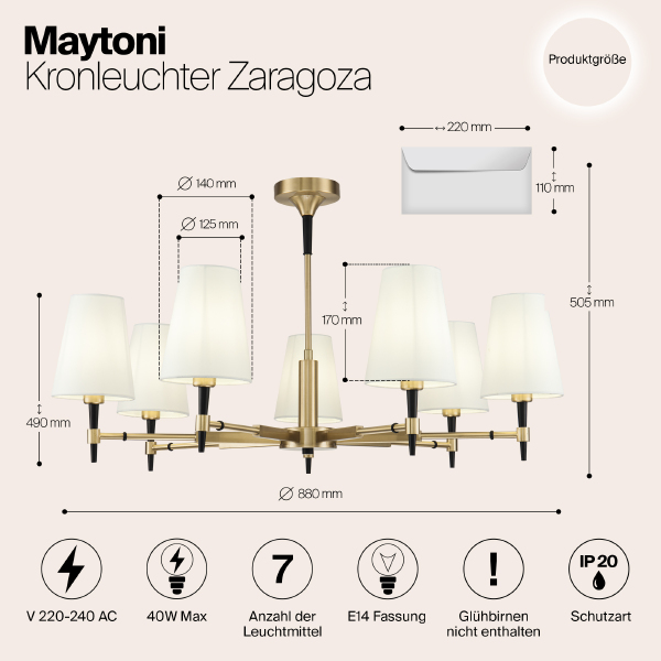 Люстра на штанге Maytoni Zaragoza H001CL-07BS