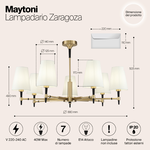 Люстра на штанге Maytoni Zaragoza H001CL-07BS