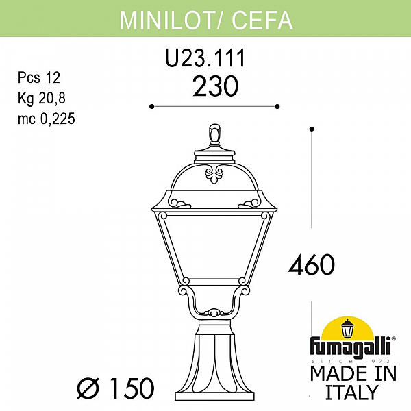 Уличный наземный светильник Fumagalli Cefa U23.111.000.BXF1R