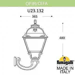 Уличный настенный светильник Fumagalli Cefa U23.132.000.AYF1R