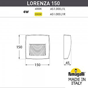 Подсветка для ступеней Fumagalli Lorenza AS1.000.000.WXJ1L