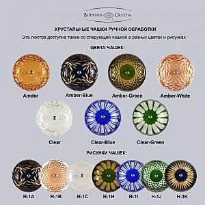 Подвесная люстра Bohemia 1309 1309/5/165 Ni Cl/Clear-Blue/H-1H