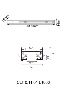 Шинопровод Crystal Lux Clt 0.11 CLT 0.11 01 L1000 BL