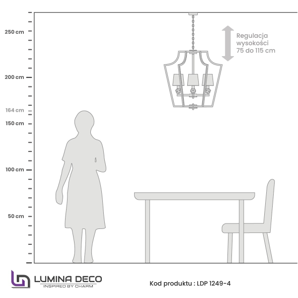Подвесная люстра Lumina Deco LDP 1249-4 CHR+BK