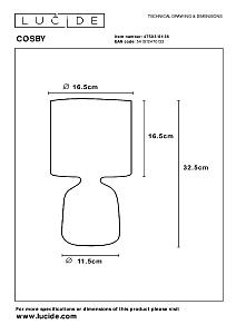 Настольная лампа Lucide Cosby 47503/81/36