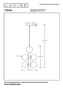 Подвесная люстра Lucide Tycho 45474/06/02