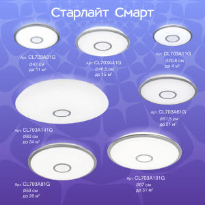 Потолочный светодиодный светильник Citilux Старлайт Смарт CL703A61G