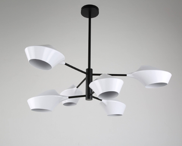 Люстра на штанге Lumina Deco LDP 6037-6 WT+BK