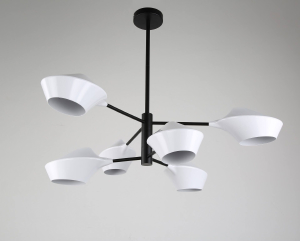 Люстра на штанге Lumina Deco LDP 6037-6 WT+BK