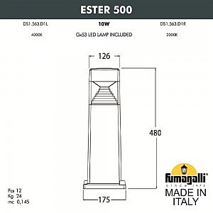 Уличный наземный светильник Fumagalli Ester DS1.563.000.LXD1L