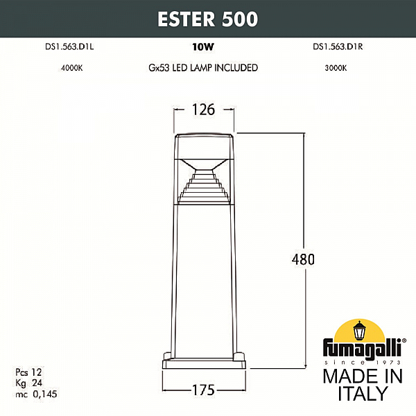 Уличный наземный светильник Fumagalli Ester DS1.563.000.WXD1L