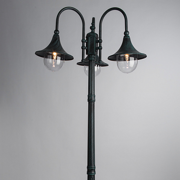 Столб фонарный уличный Arte Lamp MALAGA A1086PA-3BG