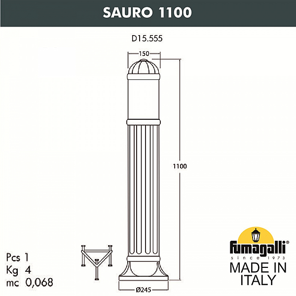 Уличный наземный светильник Fumagalli Sauro D15.555.000.WYF1R