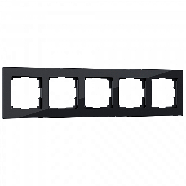 Рамка Werkel W0051108/ Рамка на 5 постов Favorit (черный,стекло)