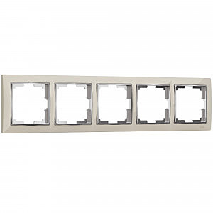Рамка Werkel W0051903/ Рамка на 5 постов Snabb (слоновая кость/хром)
