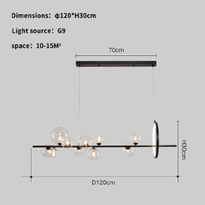 Подвесная люстра Delight Collection Art Deco Bubble KG1233P-10 black/clear