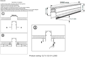 Шинопровод магнитный встраиваемый Crystal Lux CLT 0.113 CLT 0.123 01 L2000 BL