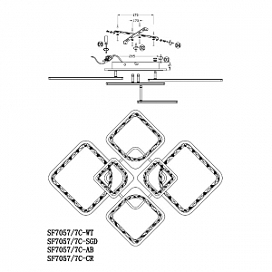 Потолочная люстра Seven Fires Brand SF7057/7C-SGD-BL