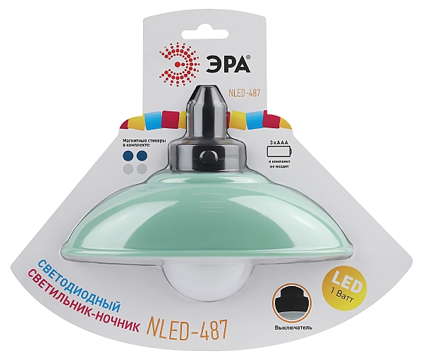 Детский ночник ЭРА NLED-487 NLED-487-1W-SW-GR
