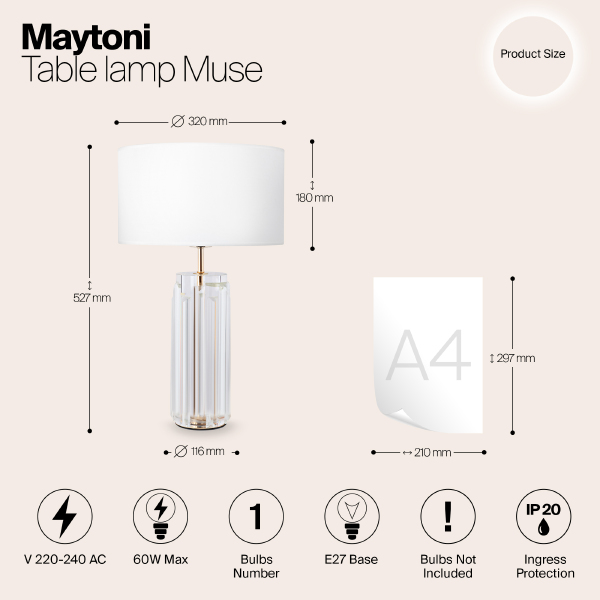 Настольная лампа Maytoni Muse MOD304TL-01G