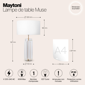 Настольная лампа Maytoni Muse MOD304TL-01G