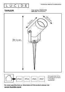 Грунтовый светильник Lucide Taylor 09832/01/30