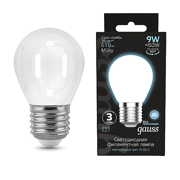 Светодиодная лампа Gauss Filament Шар 105202209