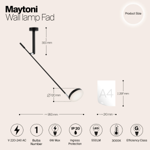 Настенный светильник Maytoni Fad MOD070WL-L6B3K