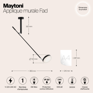 Настенный светильник Maytoni Fad MOD070WL-L6B3K
