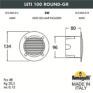 Подсветка для ступеней Fumagalli Leti 2C2.000.000.WYG1L