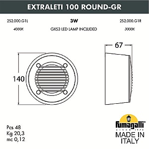 Подсветка для ступеней Fumagalli Leti 2S2.000.000.WYG1L