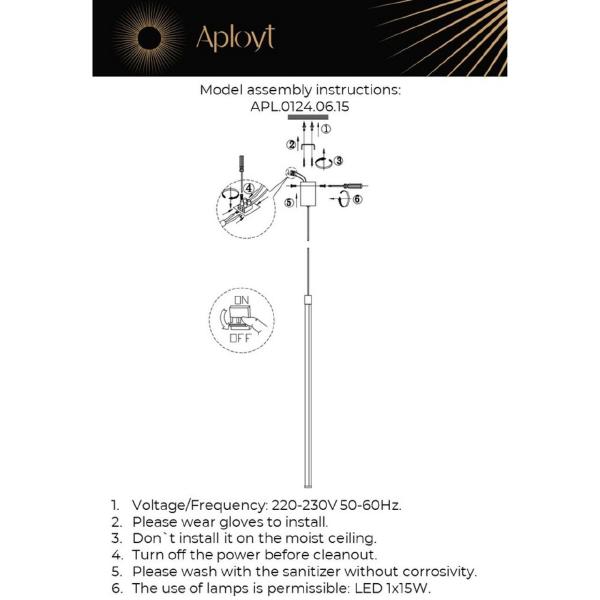 Светильник подвесной Aployt Gabi APL.0124.06.15