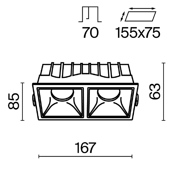 Встраиваемый светильник Maytoni Alfa LED DL043-02-15W4K-D-SQ-WB