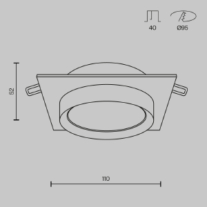 Встраиваемый светильник Maytoni Hoop DL086-GX53-SQ-BW