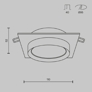 Встраиваемый светильник Maytoni Hoop DL086-GX53-SQ-WS