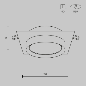 Встраиваемый светильник Maytoni Hoop DL086-GX53-SQ-WS