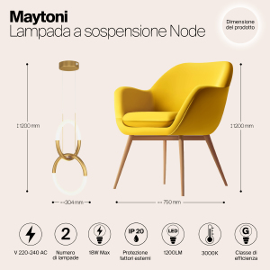 Светильник подвесной Maytoni Node MOD165PL-L18B3K