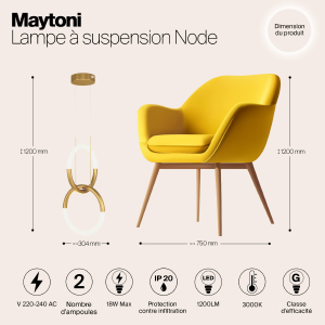 Светильник подвесной Maytoni Node MOD165PL-L18B3K