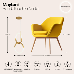 Светильник подвесной Maytoni Node MOD165PL-L18B3K
