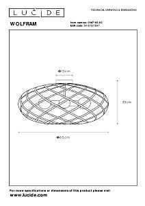 Потолочная люстра Lucide Wolfram 21117/65/02