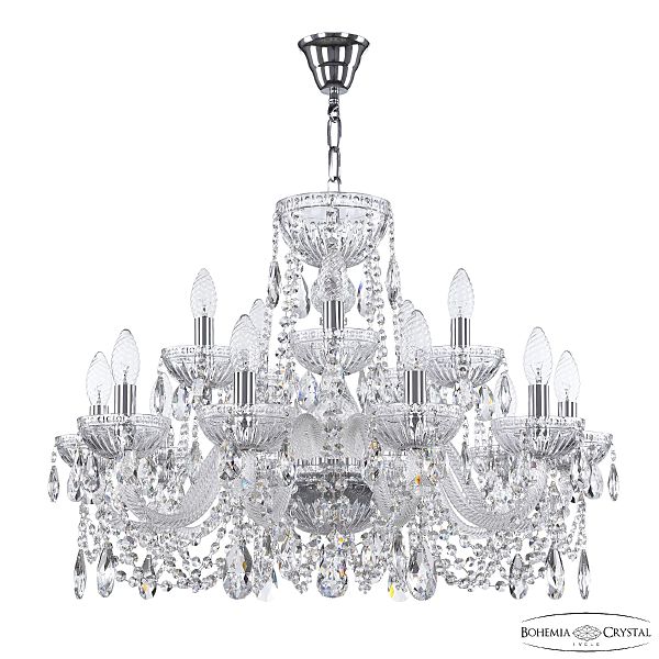 Подвесная люстра Bohemia 5402 5402/10+5/240 Ni Clear/M-1G