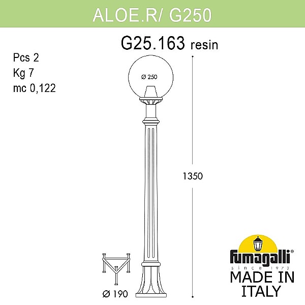 Уличный наземный светильник Fumagalli Globe 250 G25.163.000.AXF1R