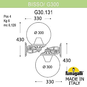 Уличный настенный светильник Fumagalli Globe 300 G30.131.000.WXF1R