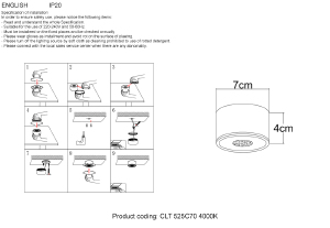 Накладной светильник Crystal Lux CLT 525 CLT 525C70 BL 4000K