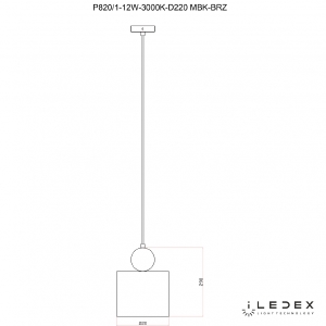 Светильник подвесной ILedex Play P820/1-12W-3000K-D220 MBK-BRZ