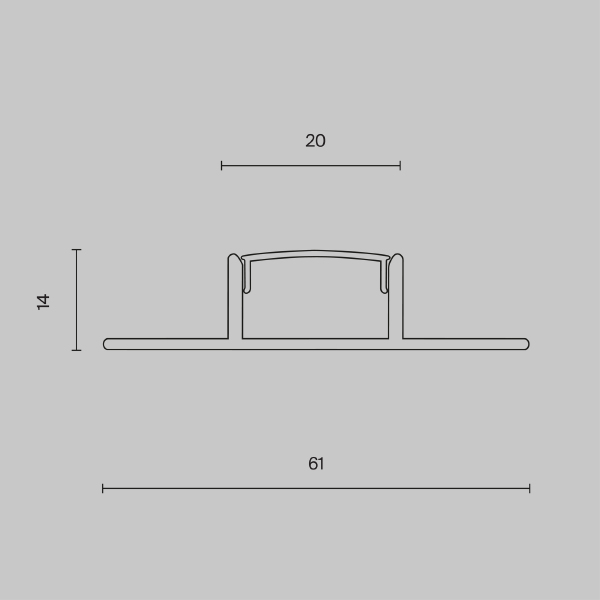 Алюминиевый профиль скрытого монтажа 61x14 Maytoni Алюминиевый профиль ALM-6114-S-2M