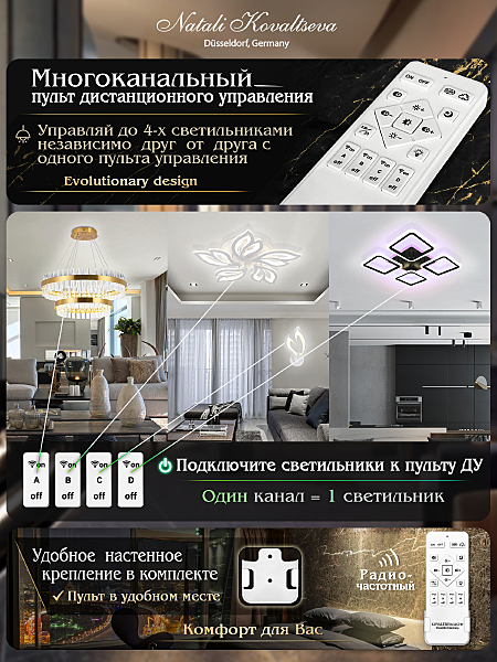 Потолочная люстра Natali Kovaltseva Kirke LED LAMPS 81134